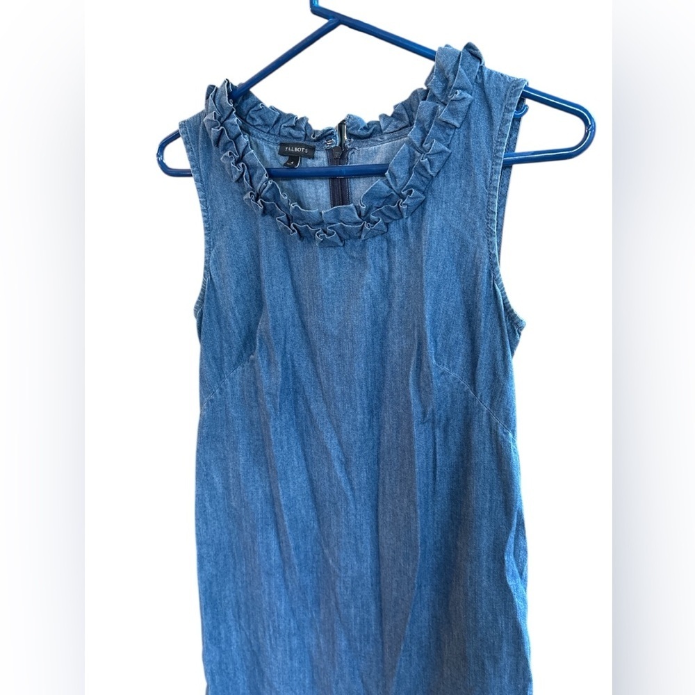 Talbots CLOSET CLEANOUT Denim style Mini dress Size 4 - Picture 3 of 5